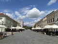 Ivana Brlic Mazuranic Square or Promenade Slavonski Brod Corso - Slavonia, Croatia / Trg Ivane BrliÃâ¡ MaÃÂ¾uraniÃâ¡ Royalty Free Stock Photo